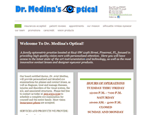 Tablet Screenshot of drmedinasoptical.com